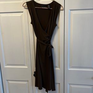 Brown Wrap dress - Extra Small career, professional date night sexy dress